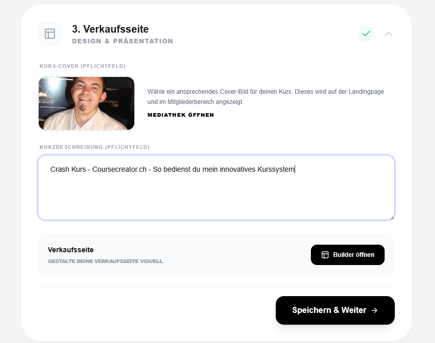 Verkaufsseite