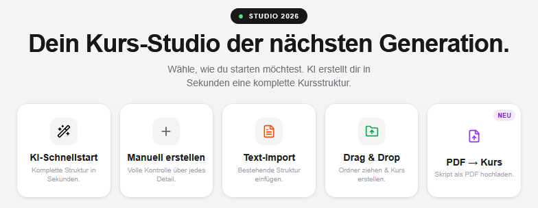 5 Lösungen zur Kurserstellung
